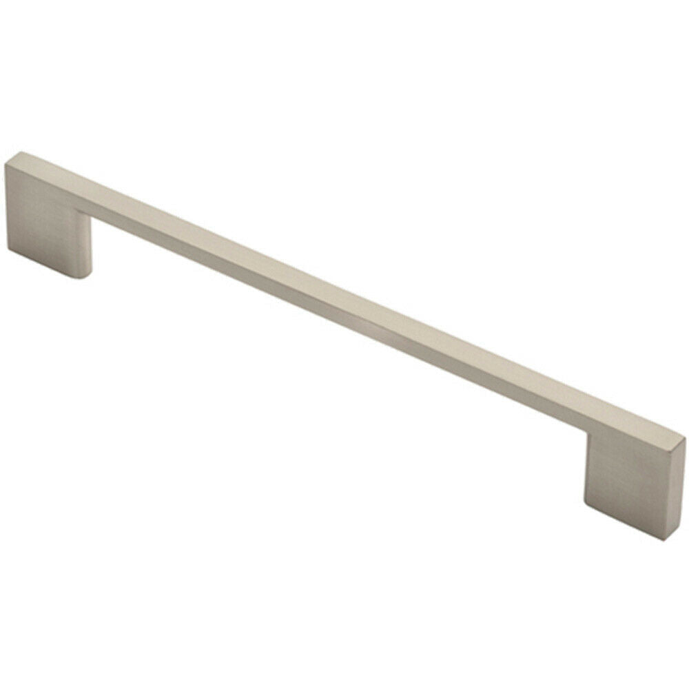 Loops Slimline D Shape Pull Handle 190 x 7mm 160mm Fixing Centers Satin Nickel in Metallics