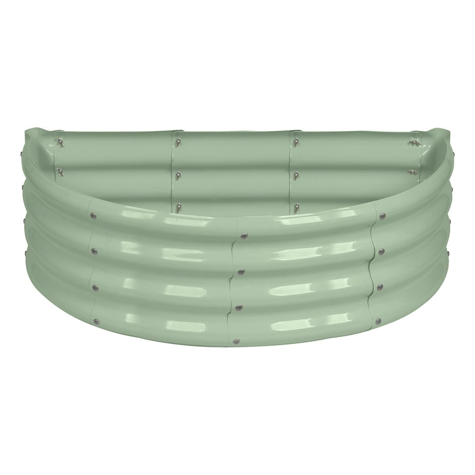 image 1 of Harbour Housewares Semicircular Steel Raised Bed - 90cm x 45cm - Green