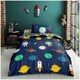 image 2 of VELVETIO Space Duvet Cover Set Reversible Soft Polycotton Kids Beddings Blue | Navy | Double