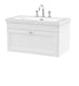 image 1 of Balterley Swynnerton Traditional 1 Drawer Wall Hung Vanity Unit with Fireclay Basin, Satin White, 800mm