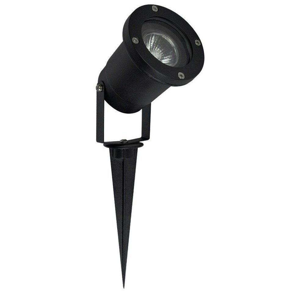 image 1 of ValueLights Derwent Pack of 8 - Ground Spike/Wall Mount IP65 Rated Outdoor Lights In Black Finish with LED Bulbs