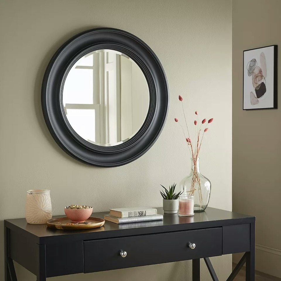 image 1 of Hamilton Round Wall Mirror Silver | H 66cm x L 66cm X W 3cm