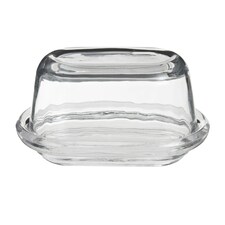 Interiors By Premier Elegant Clear Glass Butter Dish, Oval Butter Plate For Kitchen, Versatile Butter Tray For Dining Table Clear