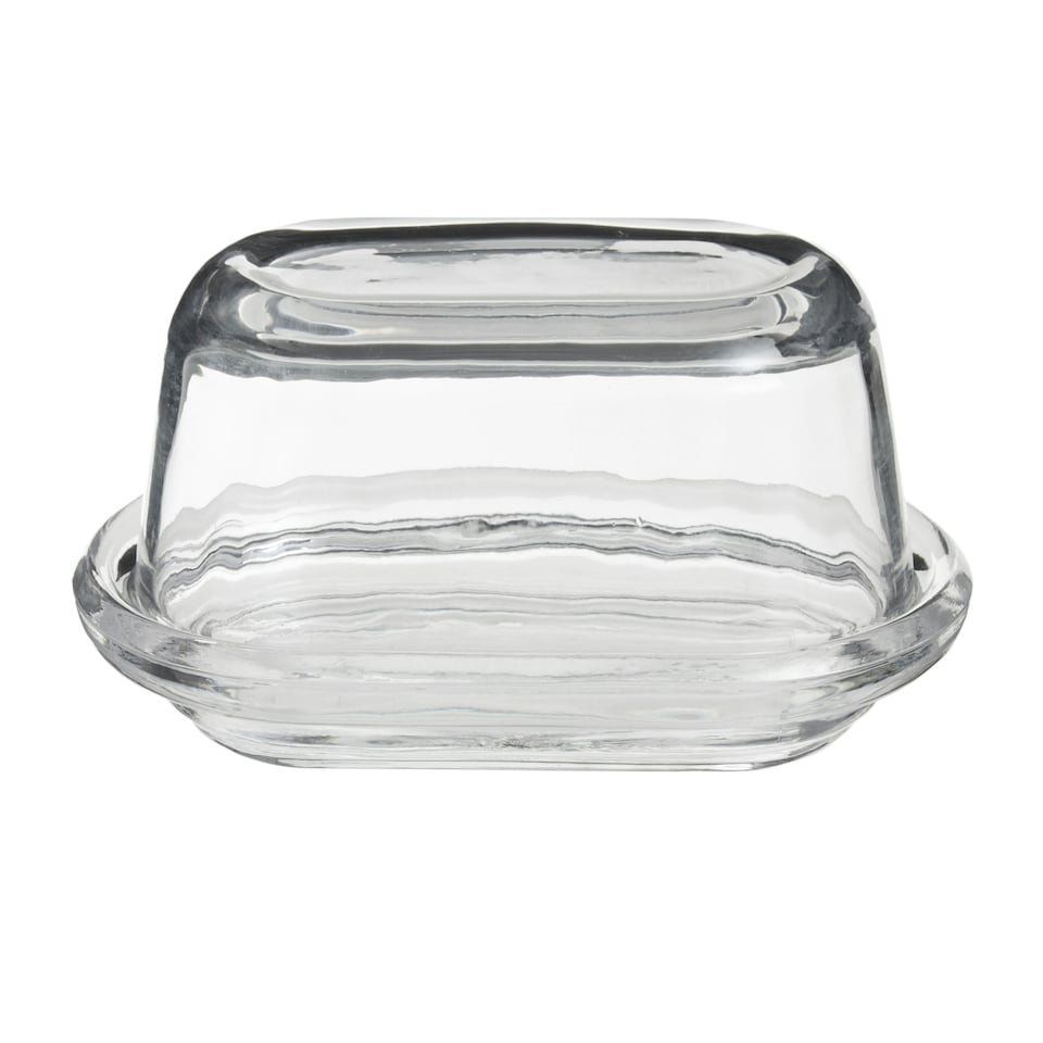 image 1 of Interiors By Premier Elegant Clear Glass Butter Dish, Oval Butter Plate For Kitchen, Versatile Butter Tray For Dining Table Clear