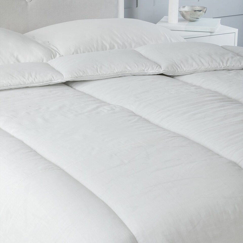 image 1 of Winter Extra Warm 15 Tog Microfibre Soft Like Down Duvet + 2 Pillows Non Allergenic Hollow Filling Double White
