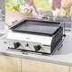 image 3 of Outsunny Gas Barbecue Grill with Non-Stick Griddle for Camping, Silver Tone