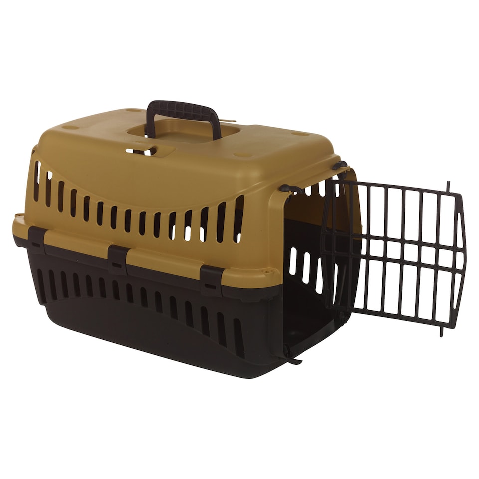image 1 of Dog Pet Carrier Transporter Cage 46x31x32cm | Yellow | Not provided | 1