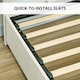 image 6 of HOMCOM King Size Bed Frame with Storage and Adjustable Headboard, Cream