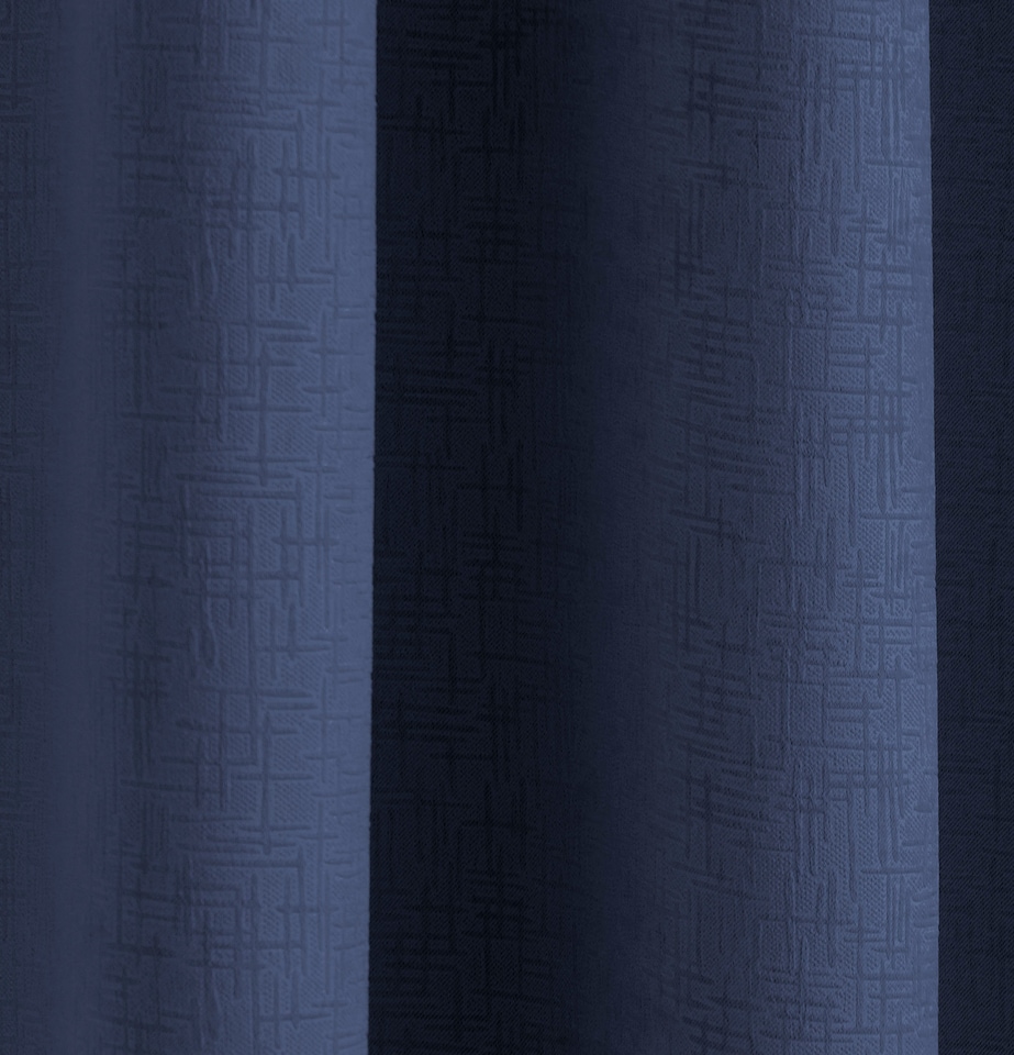image 1 of Enhanced Living Vogue Navy 46 x 54 inch (117x137cm) Eyelet Thermal Noise reducing Dim Out Curtains (PAIR) | Blue | Navy | 2