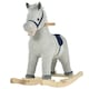 image 8 of HOMCOM Kids Plush Rocking Horse with Sound Children Rocker Ride On Toy Gift 3-6 Years Grey