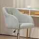 image 8 of HOMCOM Fluffy Vanity Chair for Desk, with Height Adjustable, Wheels, Grey