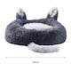 image 5 of Living and Home Round Plush Pet Calming Bed with Cute Ears -Dark Grey（50cm x 20cm）