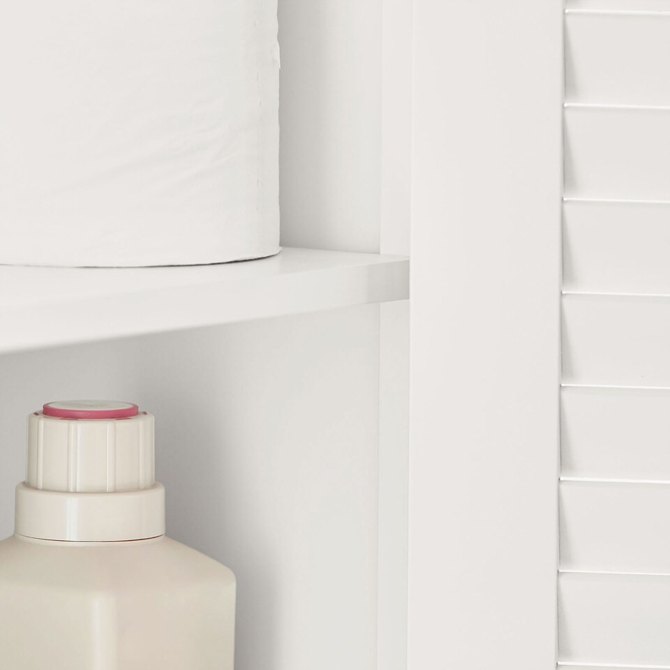 image 1 of SoBuy FRG237-II-W,Under Sink Bathroom Cabinet with Adjustable Shelves | White | White | 1