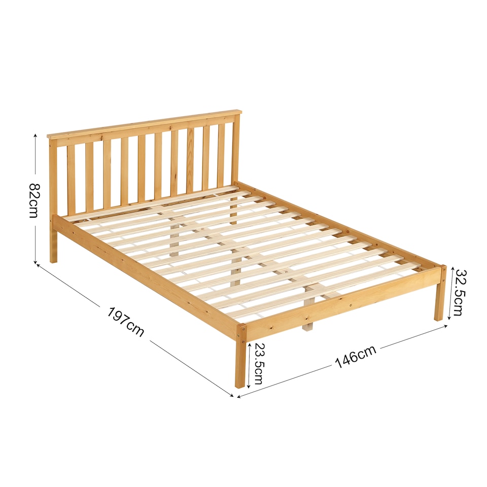 image 1 of 4ft6 Double Low Footend   Wooden Bed Frame In Pine
