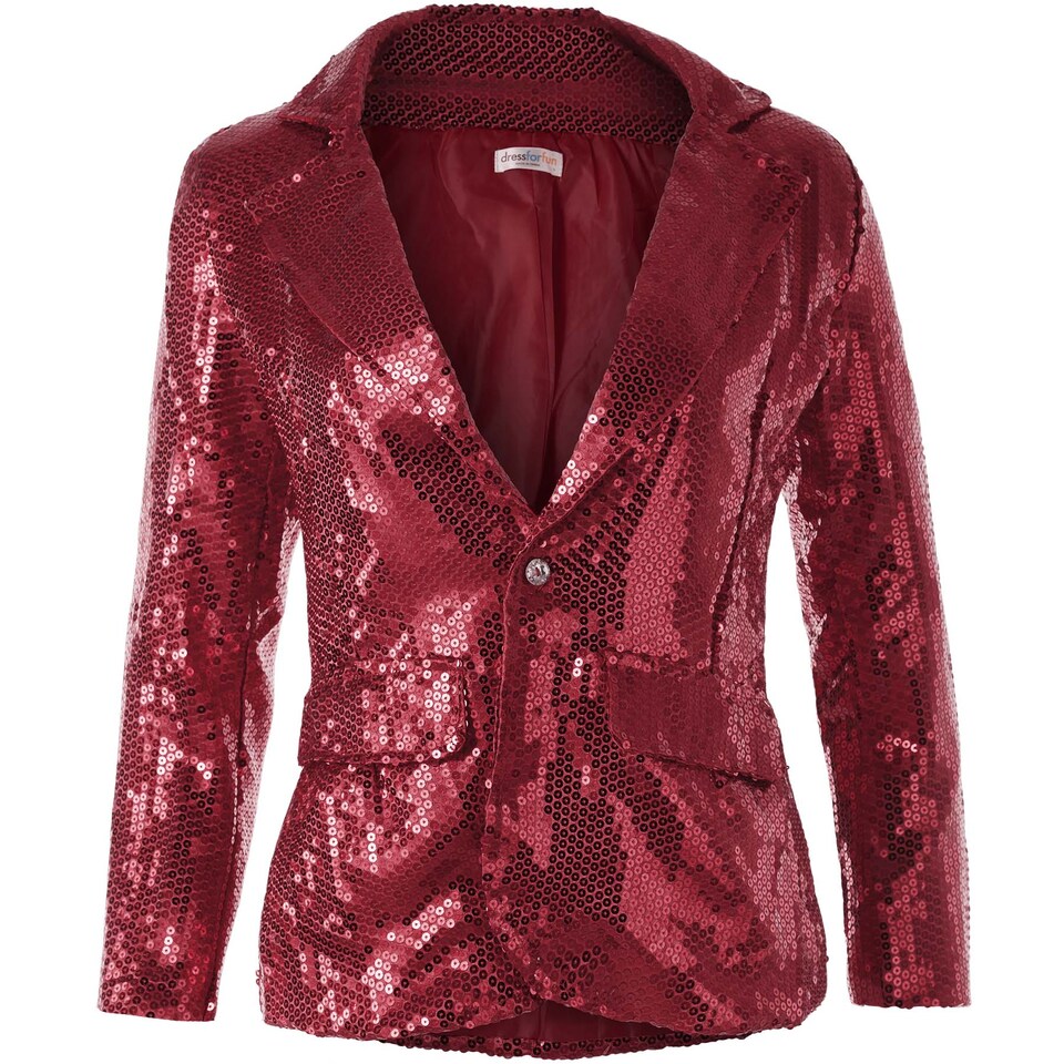 image 1 of Womens sequin jacket | Red | bordeaux | 1