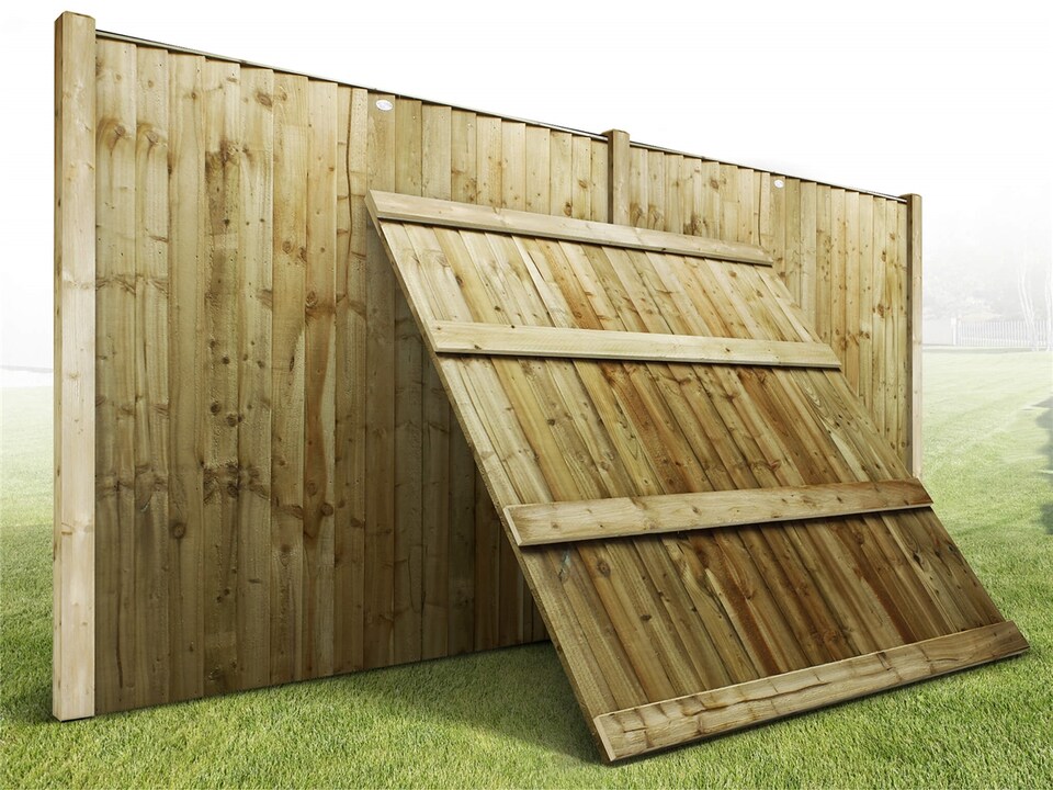 image 1 of eDecks Vertilap Featheredge Timber Fence Panels, 6ft x 6ft - Pack of 5