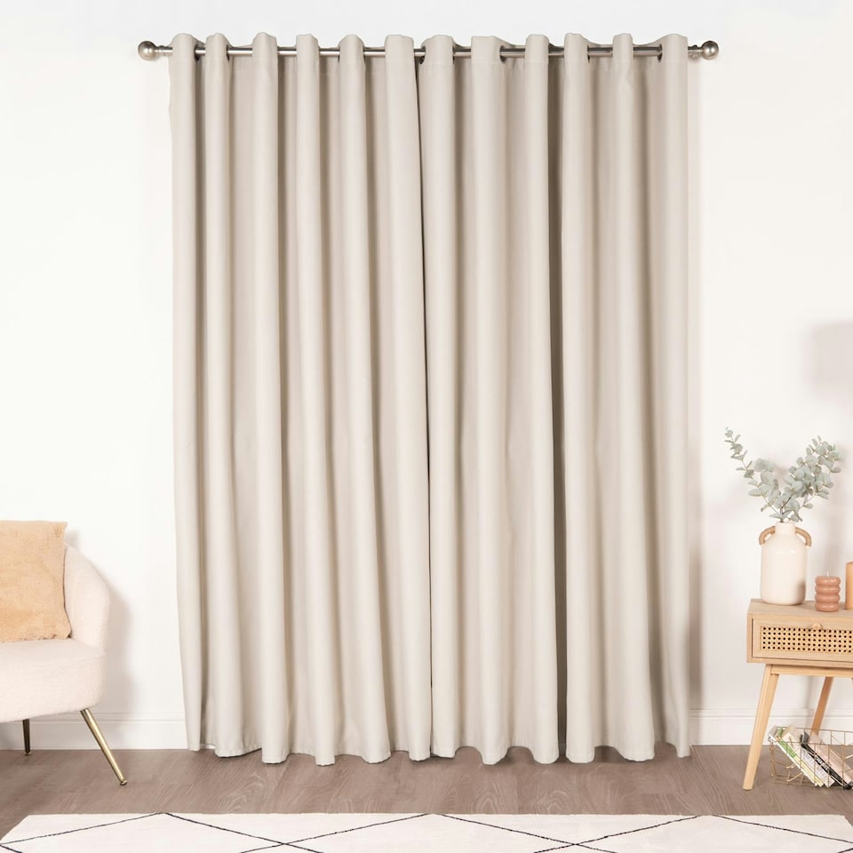 image 1 of OHS Blackout Thermal Eyelet Curtains, 66x90" - Stone