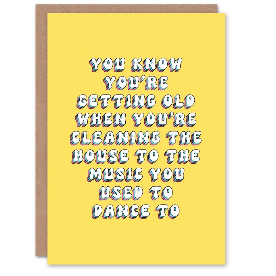 image 1 of Cleaning House Music You Danced Old Age Joke Her Birthday Card