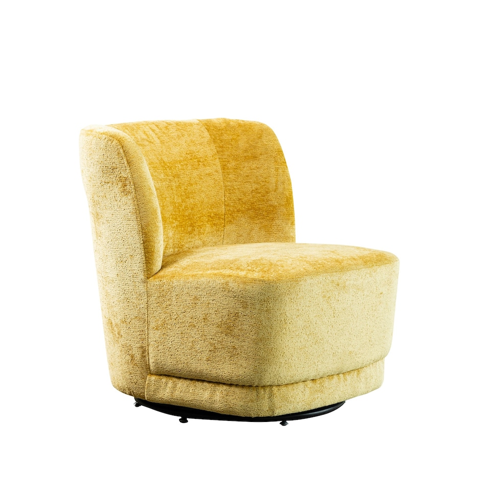 image 1 of Camarillo Swivel Base Fabric Accent Chair - Mustard