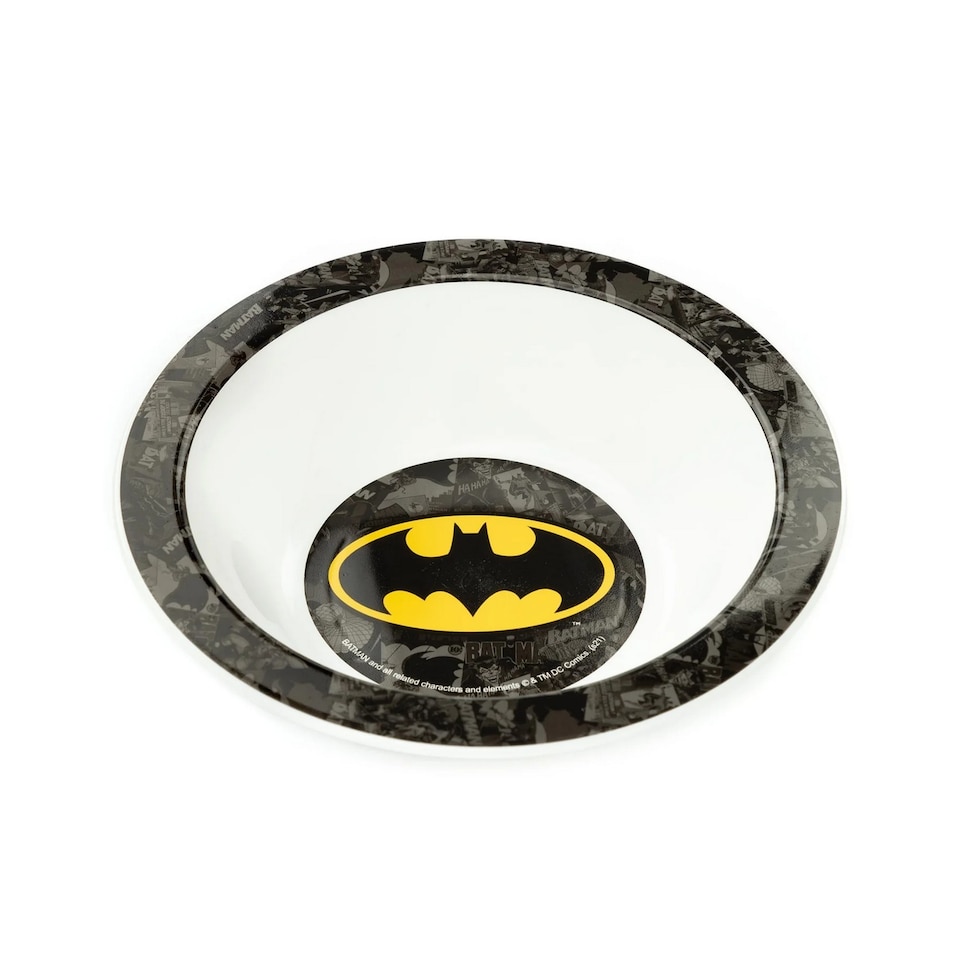 image 1 of Batman Childrens/Kids Tableware Set | Black | Black/White/Yellow | One Size | 1