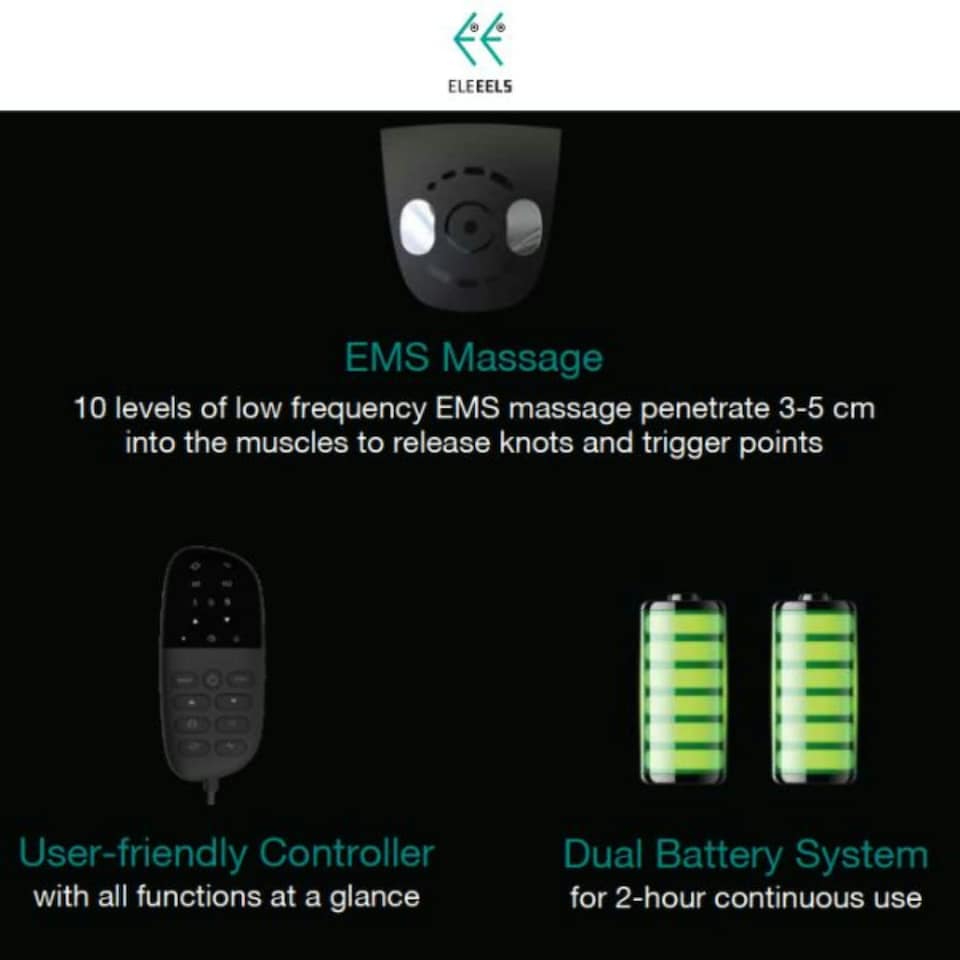 image 1 of Eleeels R4 Lumbar Traction Device for Back Pain Relief with Vibration Massage and Light Therapy Black | One Size