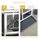 image 8 of PawHut Rabbit Hutch, Bunny Cage 2 Layers with Wheels & Open Roof, Grey
