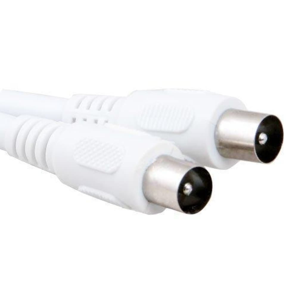 Coaxial Cable 1.5m - TV Aerial Cable White - UK Standard End - August TAC15W-IEC