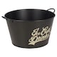 image 2 of Large Black Metal Champagne, Wine, Beer, Drinks Bucket with Design & Handles