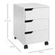 image 5 of HOMCOM 3 Drawer Mobile File Cabinet, Vertical Filing Cabinet with Wheels for Home Office, White