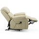 image 6 of Chester Single Motor Rise Recliner Bonded Leather Heat & Massage Chair (Cream)