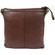 image 2 of Butter Soft Premium Leather Cross Body Bag, Adjustable Shoulder Strap Brown | Ox Brown