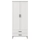 image 6 of DEVON Wardrobe 2 Door 2 Drawer Modern Bedroom Clothes Storage Hanging Rail 180cm | Grey | Grey White | 1