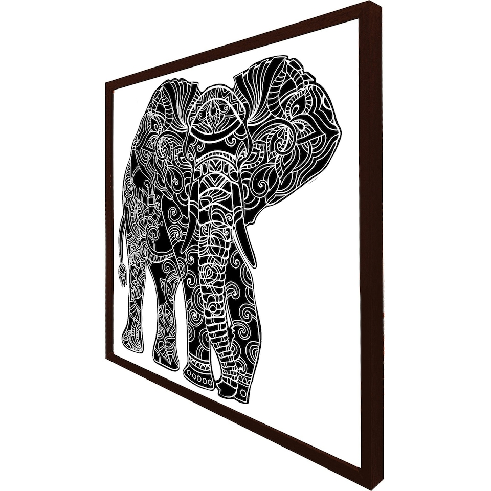 image 1 of Elephant silhouette (Picture Frame) White | M