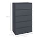 image 3 of HOMCOM Bedroom Chest of Drawers, High Gloss 5 Drawers Dresser, Grey