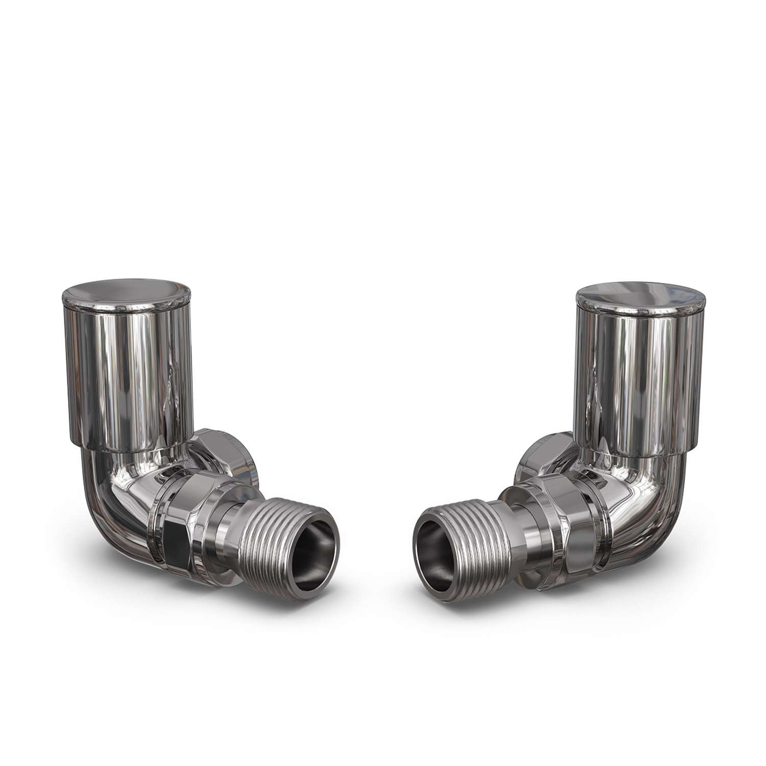 Round Radiator Valve Corner Polished - Chrome - 10mm