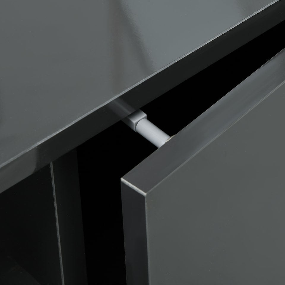 image 1 of HOMCOM Floating TV Stand Cabinet for TVs up to 60 , Wall Mounted TV Unit with Open Shelf, Storage Cupboards and Cable Management for Living Room, Grey