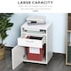 image 3 of HOMCOM 60cm Filing Cabinet with Drawer, Open Shelf, Metal Handles and 4 Wheels, Office Home Organiser Mobile Printer, White
