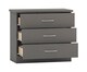 image 1 of Nevada 3 Drawer Chest - L40 x W81 x H70.5 cm - 3D Effect Grey