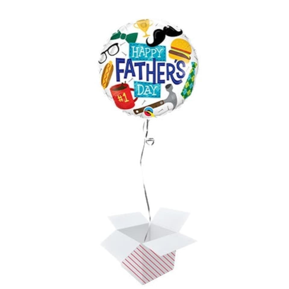 Everything Father's Day Round Foil Helium Qualatex Balloon - Inflated Balloon in a Box