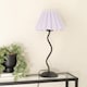 image 2 of ValueLights Wiggle Black Metal Table Lamp Lilac Scallop Taper Shade