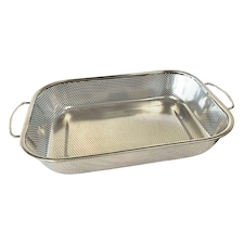 Buckingham Stainless Steel Micro Perforated Rectangular Serving Basket Colander Dish , 37.5 cm
