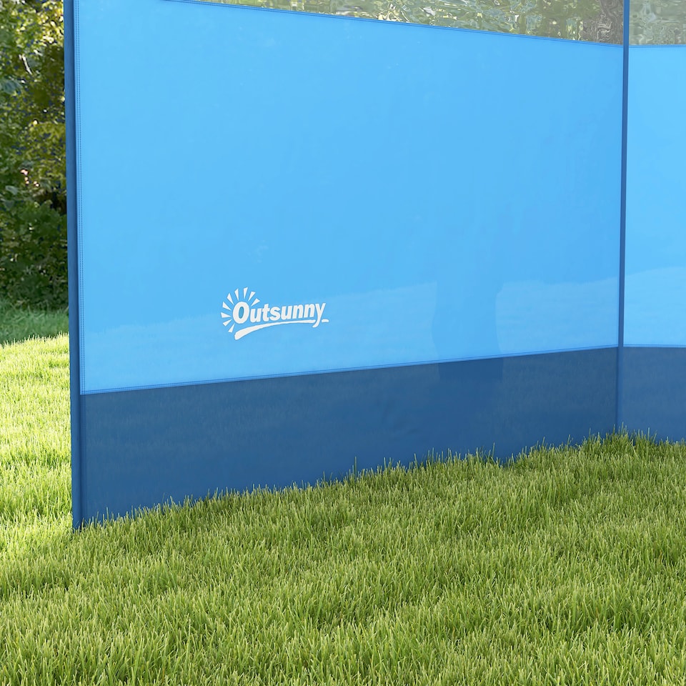 image 1 of Outsunny Camping Windbreaks with Clear Windows and Carry Bag | Blue