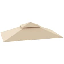 Outsunny Grill Gazebo Cover Roof Replacement for 1.5 x 2.4m Frame, Beige