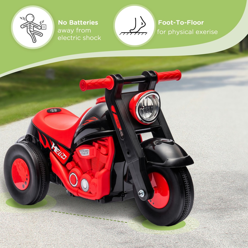 image 1 of AIYAPLAY Ride On Car Foot To Floor Kids Car w/ Music, Bubble - Black