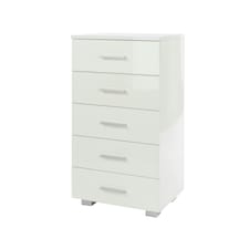 Lido, 5 Narrow Chest Of Drawers White