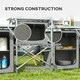 image 6 of Outsunny Portable Folding Camping Kitchen with Windshield Light Stand Carry Bag