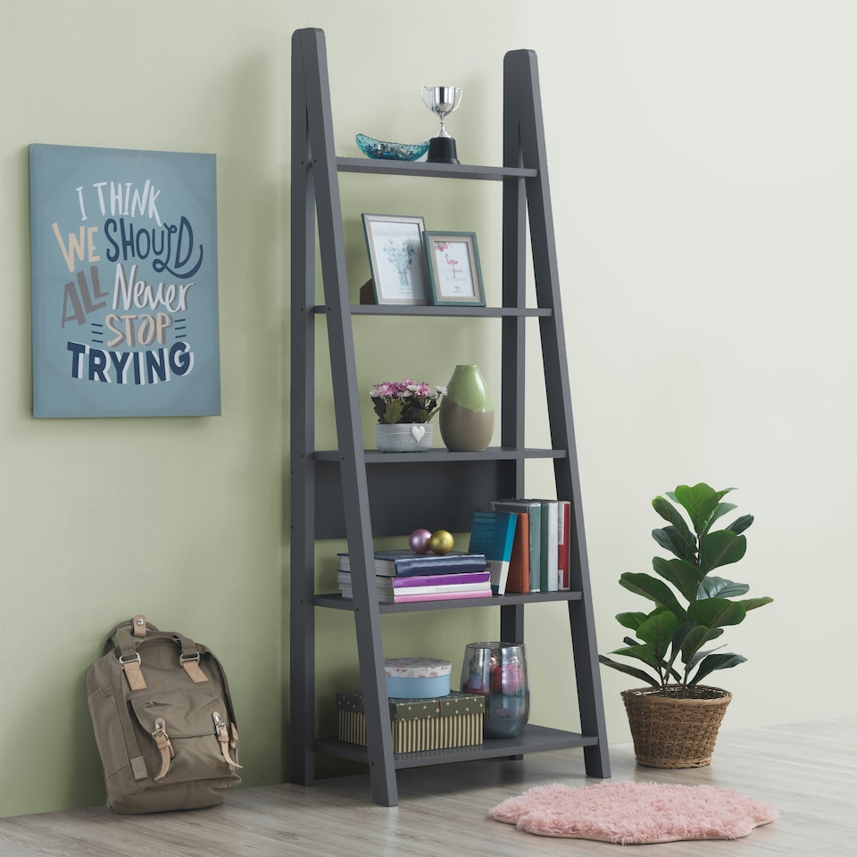 image 1 of Ladder Bookcase 5 Tier