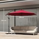 image 5 of Outsunny 3m Garden Banana Parasol Hanging Cantilever Umbrella with Crank Handle, 8 Ribs and Cross Base for Outdoor, Sun Shade, Wine Red