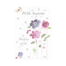 Ling Design Sploshy Blooms With Sympathy Thinking Of You Greetings Card - Multicoloured - One Size