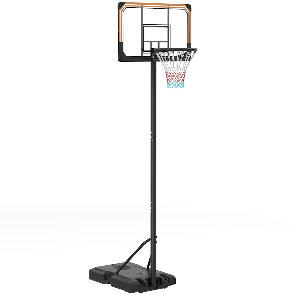 image 1 of SPORTNOW Basketball Backboard Hoop Net Set System with Wheels, 182-213cm - Black